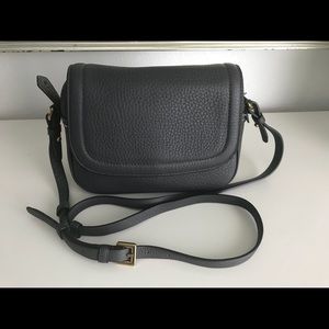 J. Crew Signet Flap Bag in Charcoal Grey